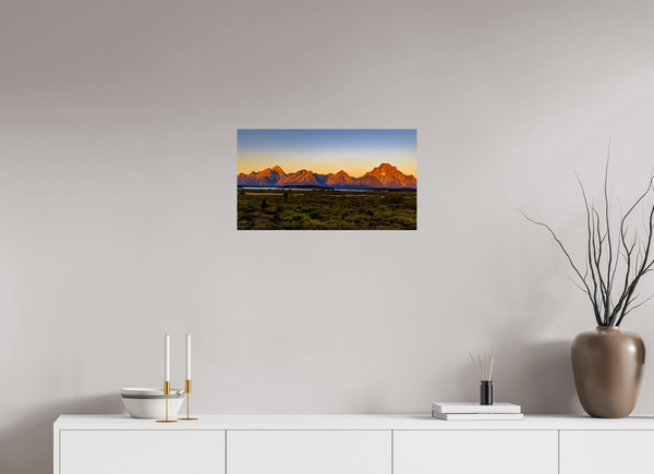 24 x 13.5″, Photo Print On Fuji Crystal DP II Sunrise on the Tetons