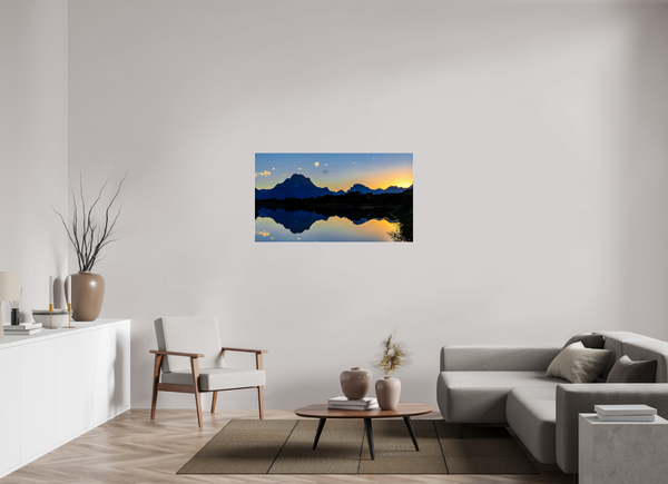 49 x 27.6″, Photo Print Under Acrylic Glass Mount Moran - Sunset