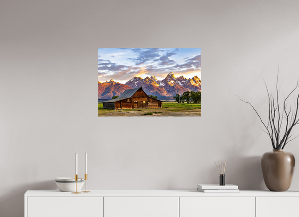 30 x 20″, Photo Print On Fuji Crystal DP II T. A. Moulton Barn with Teton Range