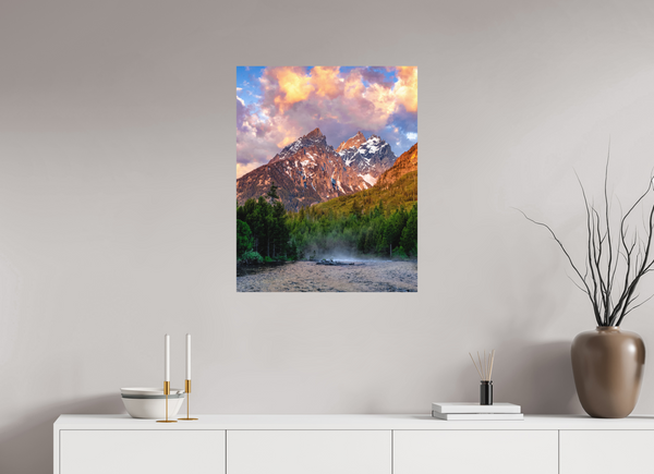 24 x 30″, Direct Print on Aluminum Board, Matte Teton Range from String Lake - Grand Teton National Park