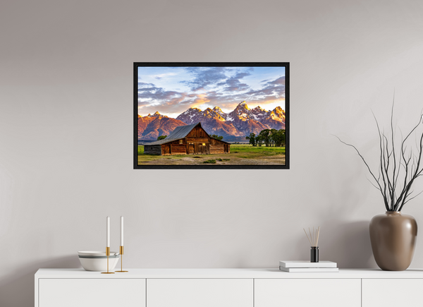 30 x 20″, Floater Frame T. A. Moulton Barn with Teton Range