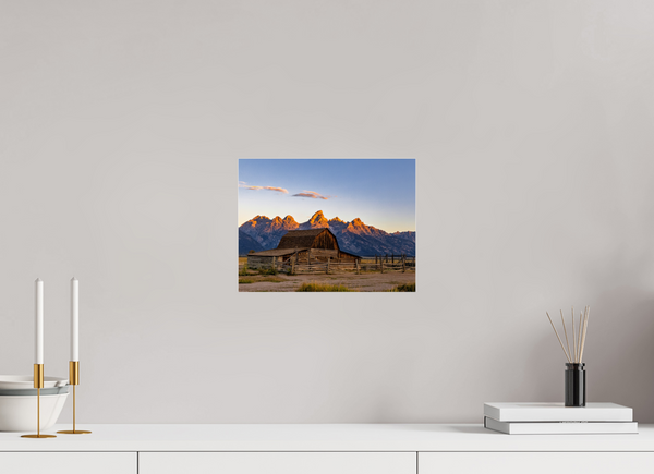 12 x 9″, Photo Print Under Acrylic Glass John Moulton Barn with Teton Range