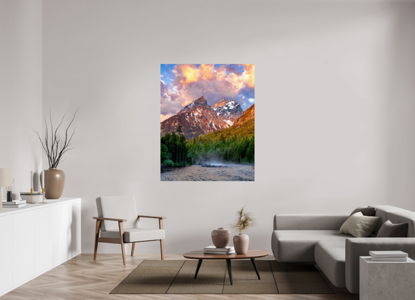 47 x 58.7″, Photo Print On Fuji Crystal DP II Teton Range from String Lake, Grand Teton National Park