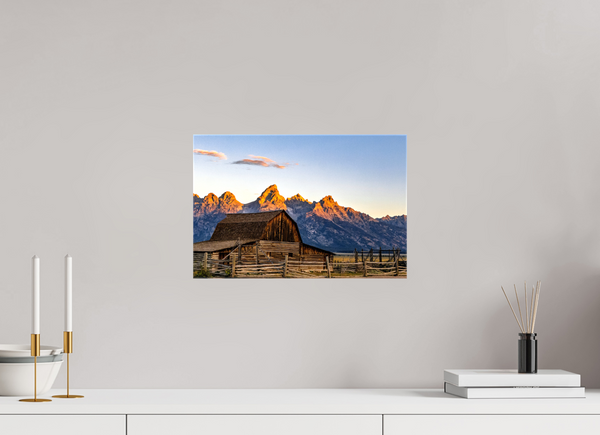 15 x 10″, Canvas with Wrapped Edges, Glossy John Moulton Barn - Teton Range
