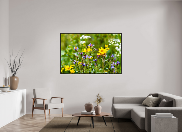 66 x 44″, Floater Frame Wildflowers