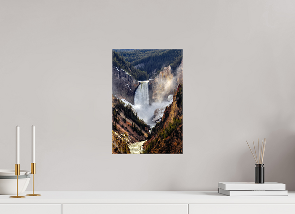 10 x 15″, Canvas with Wrapped Edges, Glossy Lower Yellowstone Falls - Yellowstone National Park
