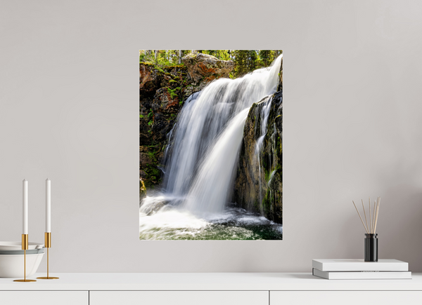 15 x 20″, Photo Print Under Acrylic Glass Moose Falls - Yellowstone National Park