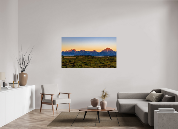 64 x 36″, Photo Print On Fuji Crystal DP II First Light - Teton Range