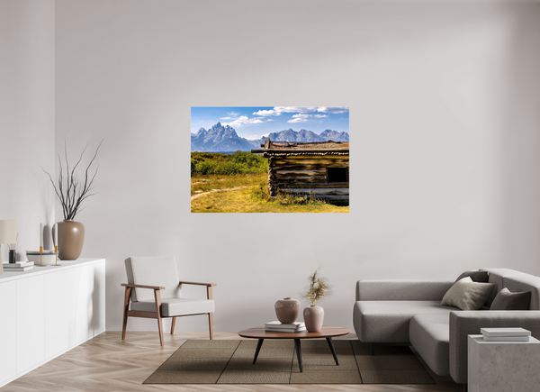 60 x 40″, Canvas with Wrapped Edges, Glossy Cunningham Cabin - Grand Teton National Park