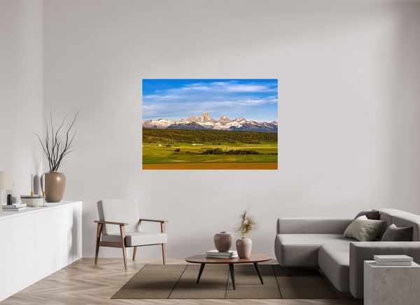66 x 44″, Canvas with Wrapped Edges, Glossy Teton Range from Idaho