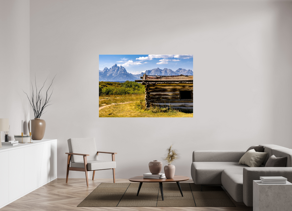 66 x 44″, Canvas with Wrapped Edges, Glossy Cunningham Cabin - Grand Teton National Park