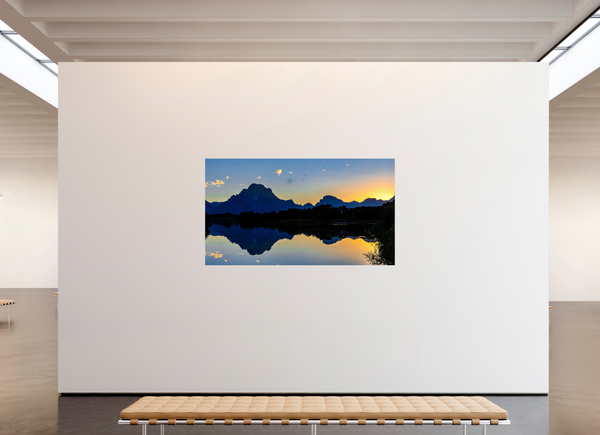 80 x 45″, Photo Print On Fuji Crystal DP II Mount Moran - Sunset