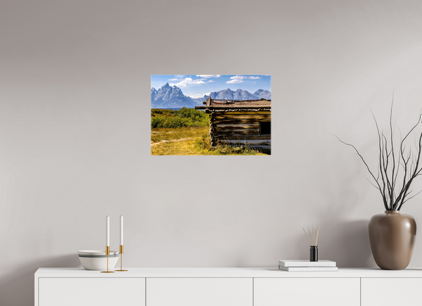24 x 16″, Canvas with Wrapped Edges, Glossy Cunningham Cabin - Grand Teton National Park