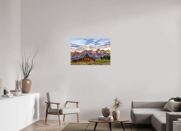 36 x 24″, Direct Print on Aluminum Board, Matte T. A. Moulton Barn with Teton Range
