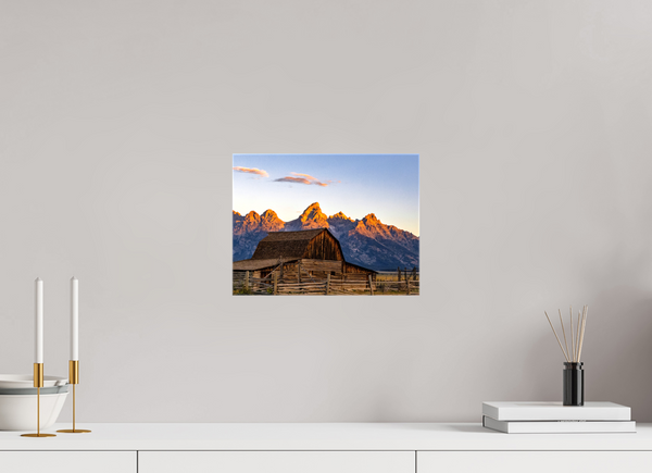 12 x 9″, Canvas with Wrapped Edges, Glossy John Moulton Barn with Teton Range