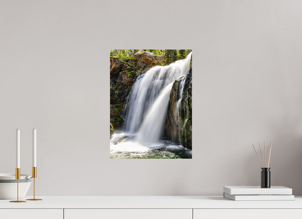 12 x 16″, Direct Print on Aluminum Board, Matte Moose Falls - Yellowstone National Park