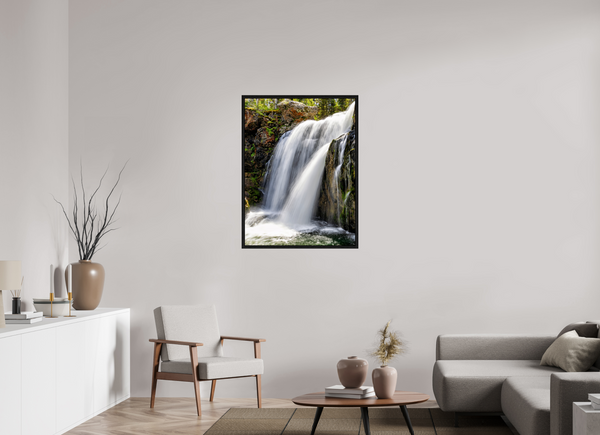 30 x 40″, Floater Frame Moose Falls, Yellowstone National Park