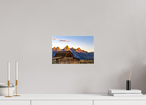 12 x 8″, Canvas with Wrapped Edges, Glossy John Moulton Barn - Teton Range