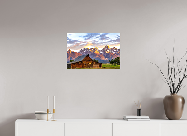 24 x 16″, Canvas with Wrapped Edges, Glossy T. A. Moulton Barn with Teton Range