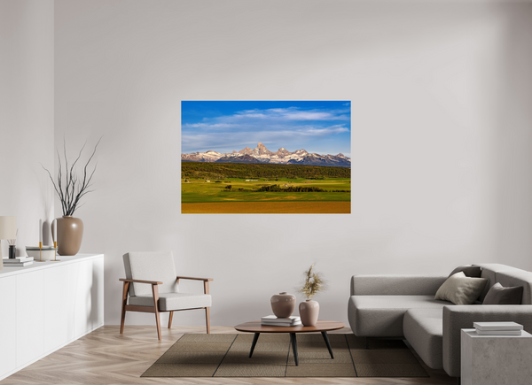 66 x 44″, Photo Print Under Acrylic Glass Teton Range from Idaho