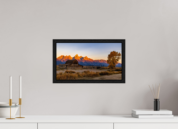 16 x 9″, Floater Frame John Moulton Barn with Teton Range