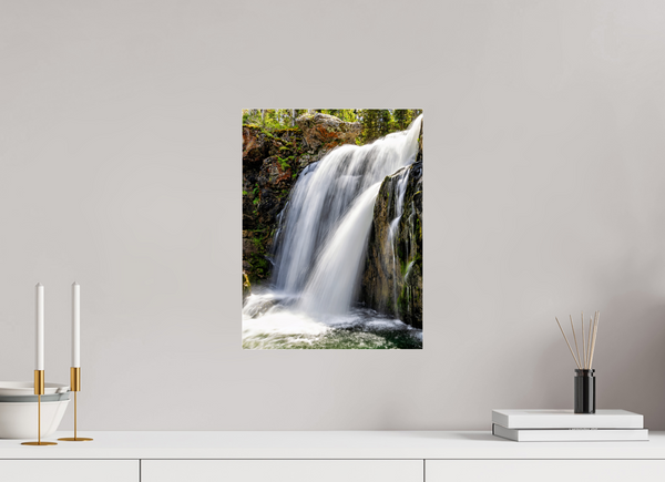 12 x 16″, Photo Print Under Acrylic Glass Moose Falls - Yellowstone National Park
