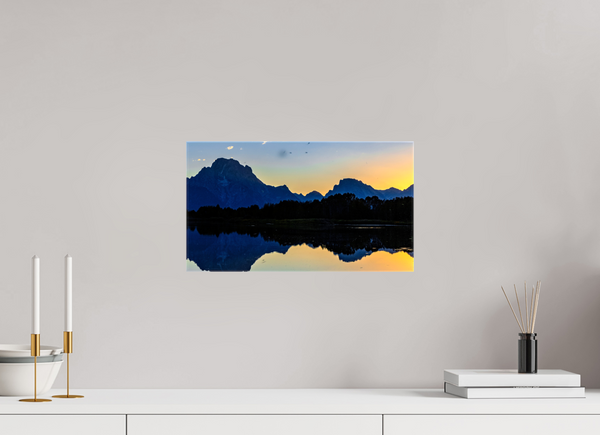 16 x 9″, Canvas with Wrapped Edges, Glossy Mount Moran - Sunset