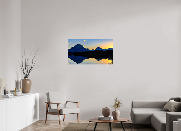 40 x 22.5″, Canvas with Wrapped Edges, Glossy Mount Moran - Sunset