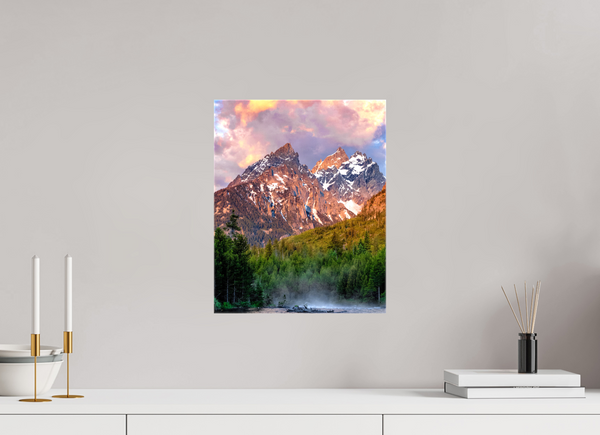 12 x 15″, Canvas with Wrapped Edges, Glossy Teton Range from String Lake - Grand Teton National Park