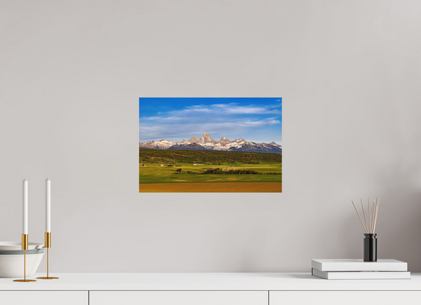 15 x 10″, Direct Print on Aluminum Board, Matte Teton Range from Idaho