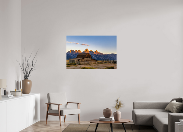 45 x 30″, Photo Print Under Acrylic Glass John Moulton Barn - Teton Range