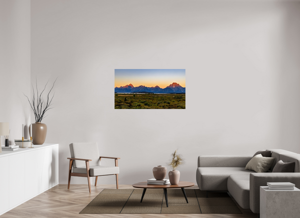 49 x 27.6″, Photo Print On Fuji Crystal DP II First Light - Teton Range