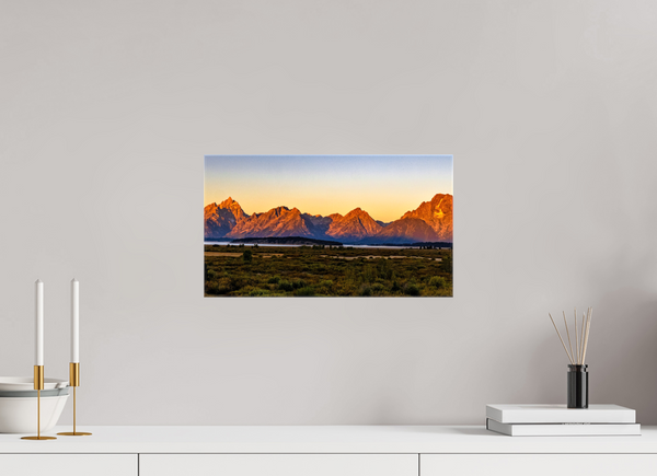 16 x 9″, Canvas with Wrapped Edges, Glossy Sunrise on the Tetons