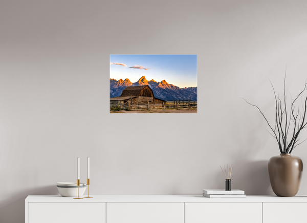 24 x 16″, Canvas with Wrapped Edges, Glossy John Moulton Barn - Teton Range