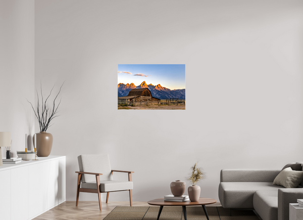36 x 24″, Canvas with Wrapped Edges, Glossy John Moulton Barn - Teton Range