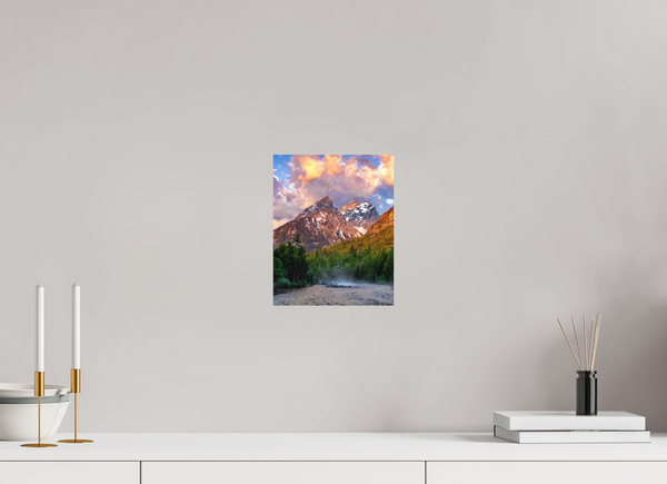 8 x 10″, Direct Print on Aluminum Board, Matte Teton Range from String Lake - Grand Teton National Park