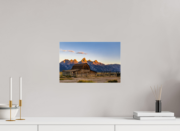 15 x 10″, Photo Print Under Acrylic Glass John Moulton Barn - Teton Range