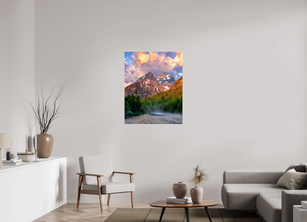 31 x 38.7″, Photo Print Under Acrylic Glass Teton Range from String Lake - Grand Teton National Park