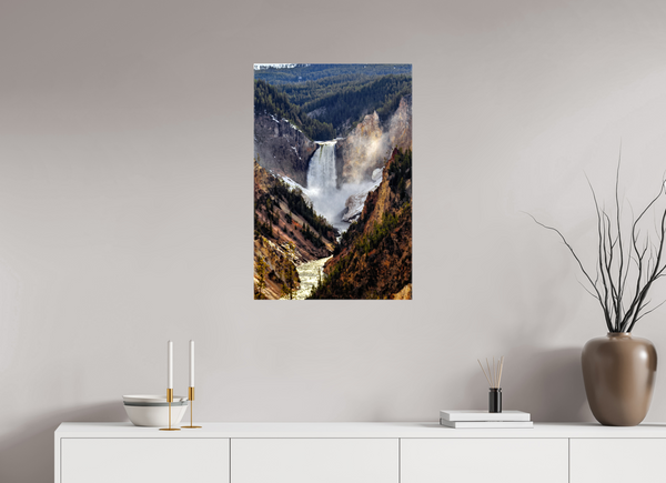 20 x 30″, Canvas with Wrapped Edges, Glossy Lower Yellowstone Falls - Yellowstone National Park