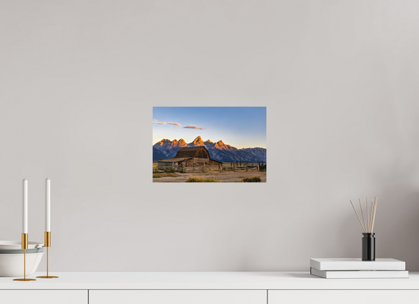 12 x 8″, Direct Print on Aluminum Board, Matte John Moulton Barn - Teton Range