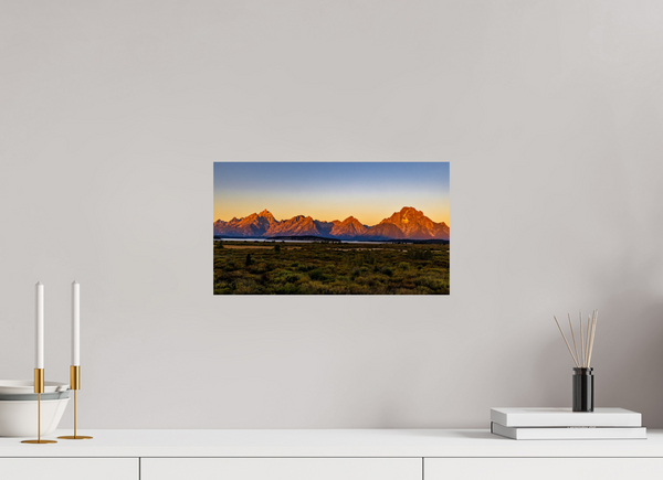 16 x 9″, Photo Print On Fuji Crystal DP II Sunrise on the Tetons