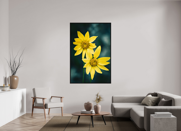 44 x 66″, Floater Frame Yellow Wildflower