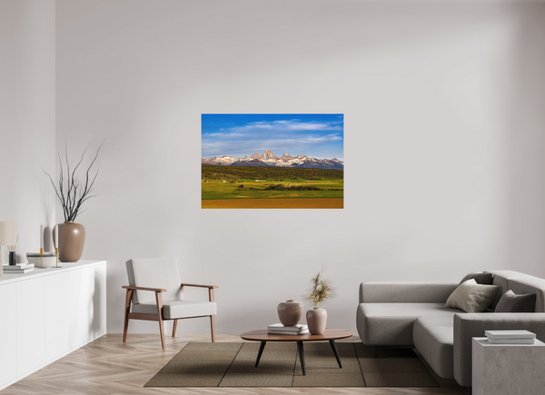 54 x 36″, Direct Print on Aluminum Board, Matte Teton Range from Idaho