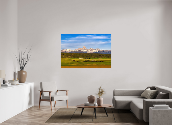 60 x 40″, Canvas with Wrapped Edges, Glossy Teton Range from Idaho