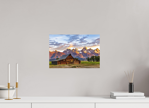 15 x 10″, Direct Print on Aluminum Board, Matte T. A. Moulton Barn with Teton Range