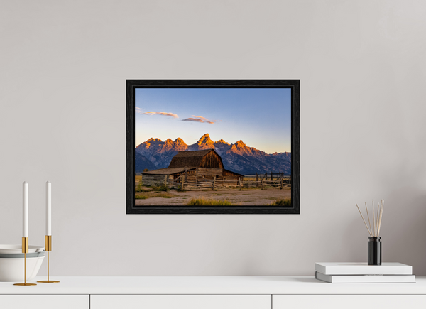 16 x 12″, Floater Frame John Moulton Barn with Teton Range