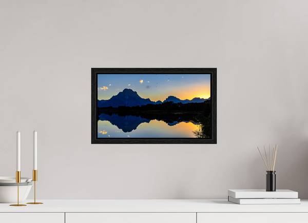 16 x 9″, Floater Frame Mount Moran - Sunset