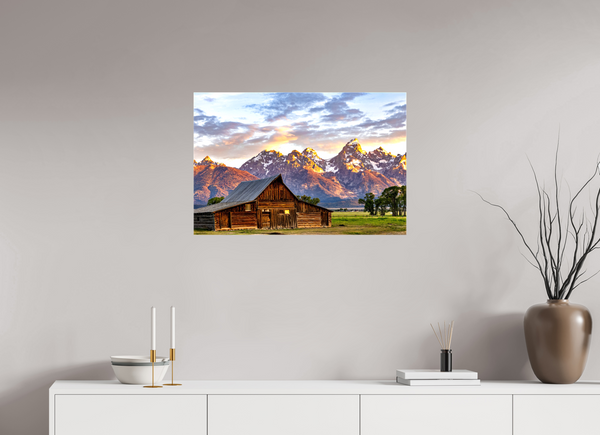 30 x 20″, Canvas with Wrapped Edges, Glossy T. A. Moulton Barn with Teton Range