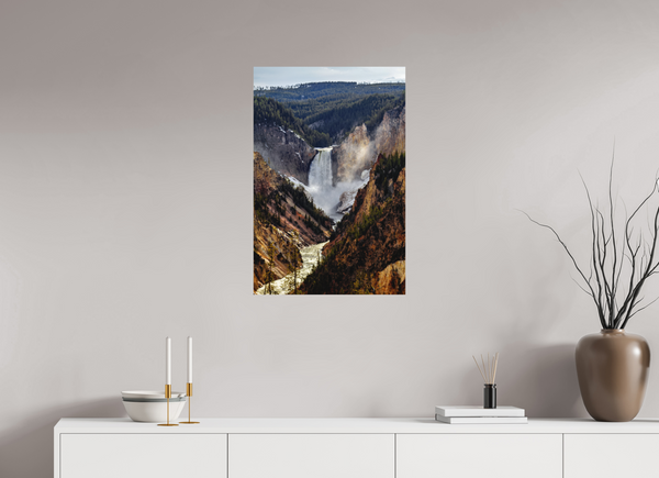 20 x 30″, Direct Print on Aluminum Board, Matte Lower Yellowstone Falls - Yellowstone National Park