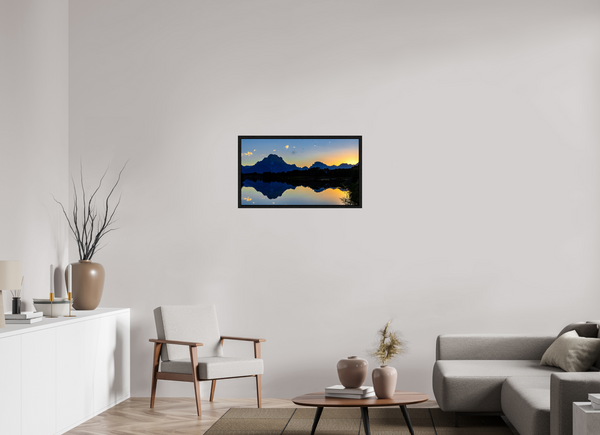 32 x 18″, Floater Frame Mount Moran - Sunset